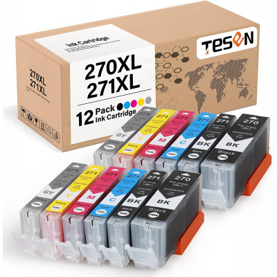 TESEN Compatible Ink Cartridge Replacement for Canon 270 XL 271 XL PGI 270XL CLI 271XL 12 Pack